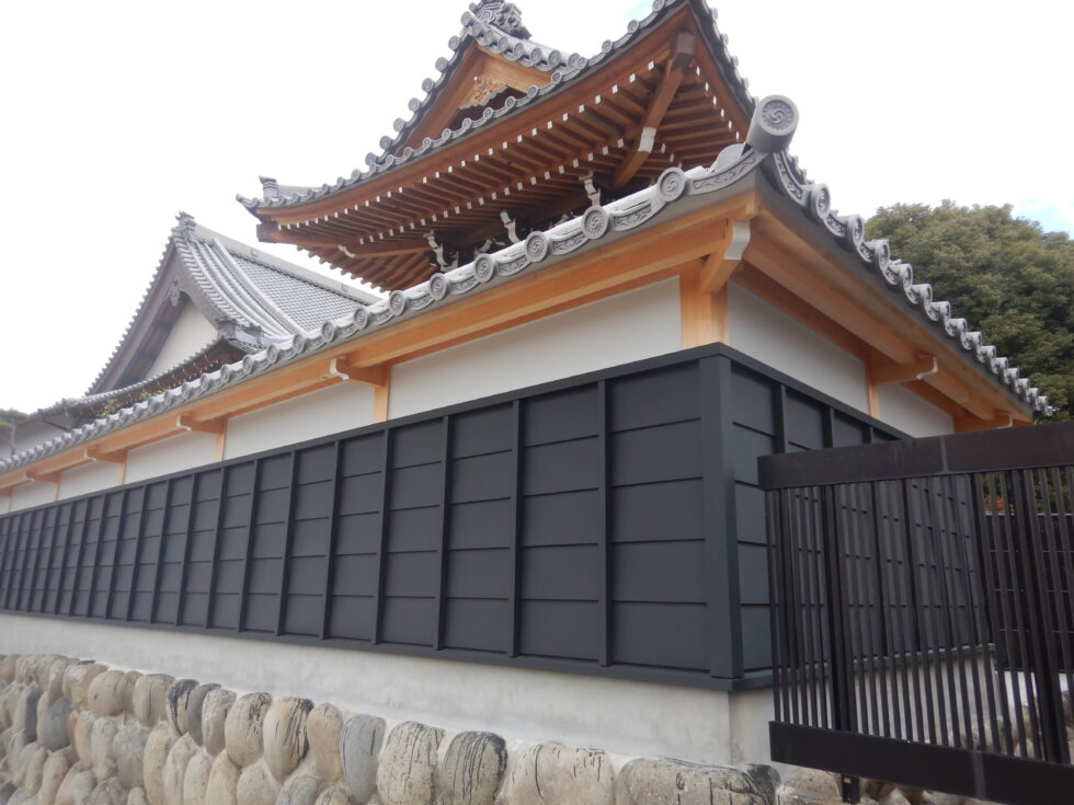愛知県愛西市　慶正寺外塀新築工事